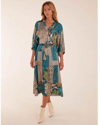 Blue Vanilla - Vanilla Satin Button Kimono Sleeve Shirt Dress - Lyst