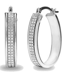 Bibei - Hoop Earrings, Geometric Sparkle, 925 Sterling With Cubic Zirconia Bipe086 - Lyst