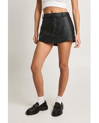 Boohoo - Faux Leather Low Rise Skort - Lyst