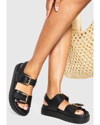Boohoo - Buckle Detail Chunky Dad Sandals - Lyst