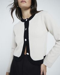River Island - Cardigan Button Up Tulip Hem Viscose - Lyst