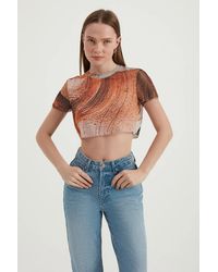 Hiccup - Abstract Tulle Crop Top - Lyst