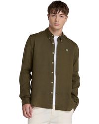 Timberland - Mill Brook Linen Leaf Long Sleeve Plain Shirt - Lyst