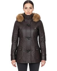 Infinity Leather - Lamb Quilted Parka Fur Hood Jacket- Duchess - Lyst