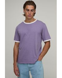 BoohooMAN - Regular Fit Vintage Wash Ringer T-Shirt - Lyst