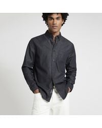 River Island - Denim Shirt Regular Fit Lightweight Cotton - Lyst