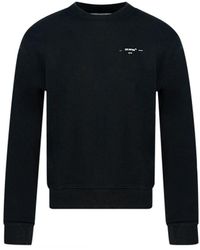 Off-White c/o Virgil Abloh - Gebroken Wit Zwart Slank Sweatshirt Met Logo - Lyst