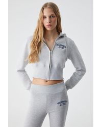 Grimelange - Crop Hooded Logo Zip Sweatshirt - Lyst