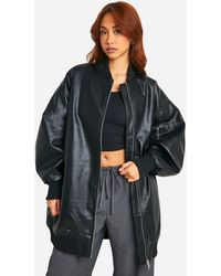 Boohoo - Longline Oversized Bomber Jacket - Lyst