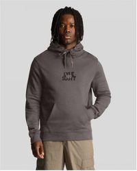 Lyle & Scott - Embroidered Logo Gunmetal Pull-Over Hoodie - Lyst