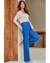 Sosandar - Bright Wide Leg Pintuck Jean - Lyst