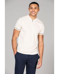 Kensington Eastside - Cotton Zip Neck Polo Shirt - Lyst