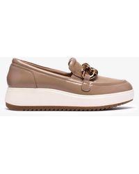 Clarks - Zylah May Taupe Leather Shoes - Lyst