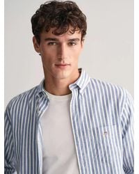 GANT - Rich Cotton Linen Stripe Shirt - Lyst
