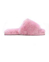 Infinity Leather - Sheepskin Slippers Warm Winter Fur Sliders - Lyst