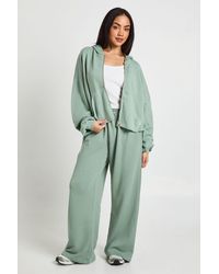 Boohoo - Washed Distressed Hem Straight Leg Tracksuit - Lyst
