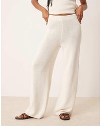 ASOS - Co-Ord Heavyweight Clean Knit Wide Leg Trousers - Lyst