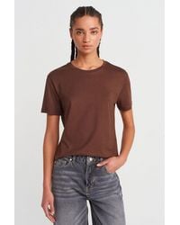 Dilvin - Cotton Modal Crew Neck T-Shirt - Lyst