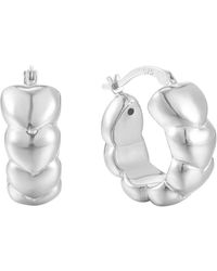 SEOL + GOLD - Sterling Puffy Heart Hoop Earring - Lyst