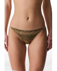 Penti - Destini Side Zebra Print Shimmer Low Waist Bikini Bottom - Lyst