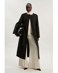 Karen Millen - Brushed Wool Single Breasted Belted Tailored Maxi Coat - Lyst