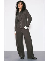 Boohoo - The Mid Waist Barrel Jean - Lyst