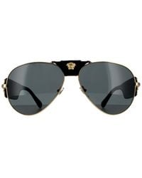Versace - Aviator Dark Sunglasses Metal - Lyst
