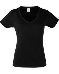 Fruit Of The Loom - Ladies Valueweight V Neck Lady Fit T-Shirt - Lyst