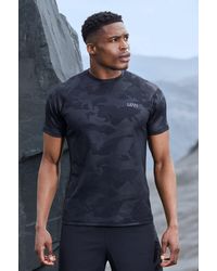 BoohooMAN - Man Active Regular Camo Raglan Performance T-shirt - Lyst