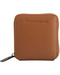 Smith & Canova - Smooth Leather Square Zip Purse - Lyst