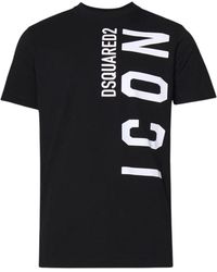 DSquared² - T-Shirt Large Icon Logo Cotton - Lyst