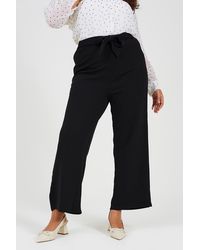 Brave Soul - Curve Bootcut Trousers With Tie Belt - Lyst