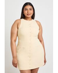 Boohoo - Plus Button Front Tailored Mini Dress - Lyst