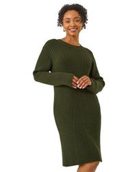 Roman - Petite Ribbed Knitted Dress - Lyst