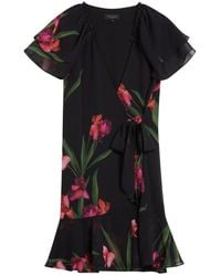 Ted Baker - Fascia Angel Sleeve Wrap Mini Dress - Lyst