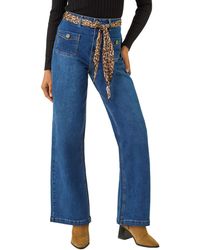 Roman - Animal Print Belt Pocket Jean - Lyst