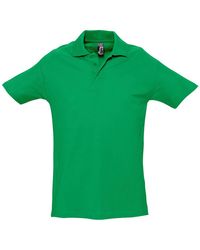 Sol's - Spring Ii Short Sleeve Heavyweight Polo Shirt (Kelly) Cotton - Lyst