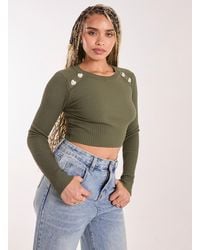 Pink Vanilla - Heart Embellishment Rib Knit Top - Lyst