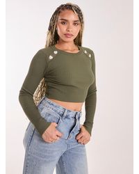 Pink Vanilla - Heart Embellishment Rib Knit Top - Lyst