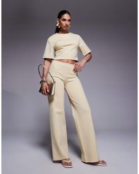 ASOS - Interlock Wide Leg Trousers Co Ord - Lyst