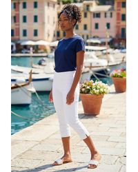 Roman - Gingham Elastic Waist Stretch Cropped Trouser - Lyst