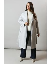 PRINCIPLES - Shawl Collar Patch Pocket Belted Coat - Lyst