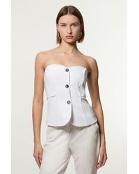 Karen Millen - Tailored Contrast Tipped Stitch Detail Bandeau Waistcoat - Lyst