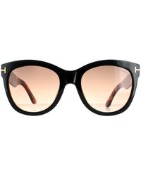 Tom Ford - Cat Eye Havana Gradient Wallace Ft0870 - Lyst