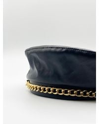 SVNX - Zola Pu Leather Beret With Metal Chain Detail - Lyst