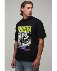BoohooMAN - Oversized Nirvana Tour License Print T-Shirt - Lyst