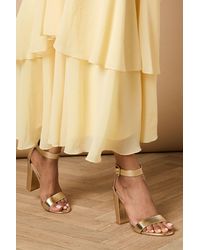 Oasis - Milla Covered Buckle High Block Heel Sandals - Lyst
