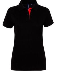 Asquith & Fox - Ladies Short Sleeve Contrast Polo Shirt - Lyst