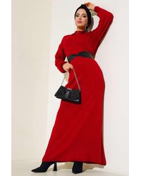 Bigdart - Maxi Turtleneck Ribbed Knit Dress - Lyst