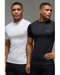 BoohooMAN - Active Muscle Fit Raglan Performance T-Shirt 2 Pack - Lyst